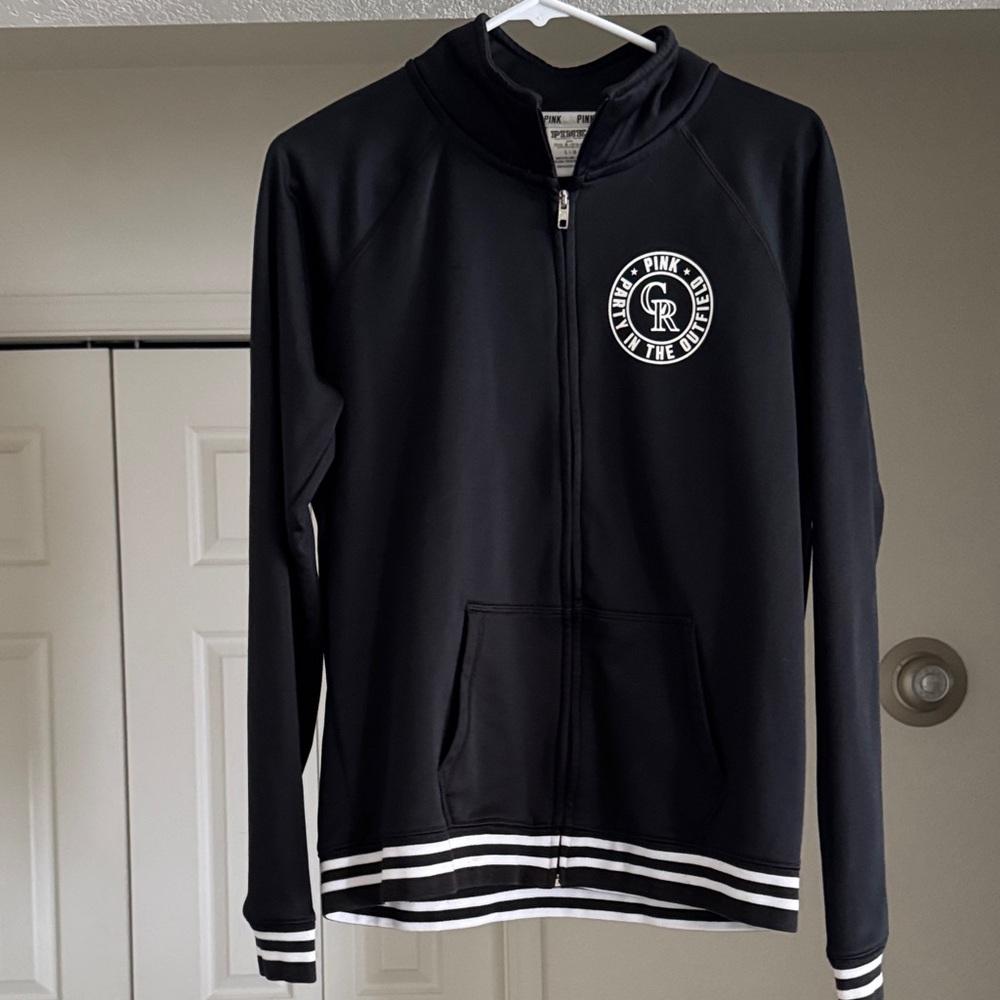 PINK VS with 5th and Ocean Black Full-Zip Colorado Rockies